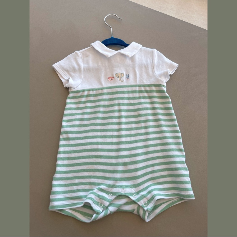 Janie and jack striped collared onesie 6-12 months
